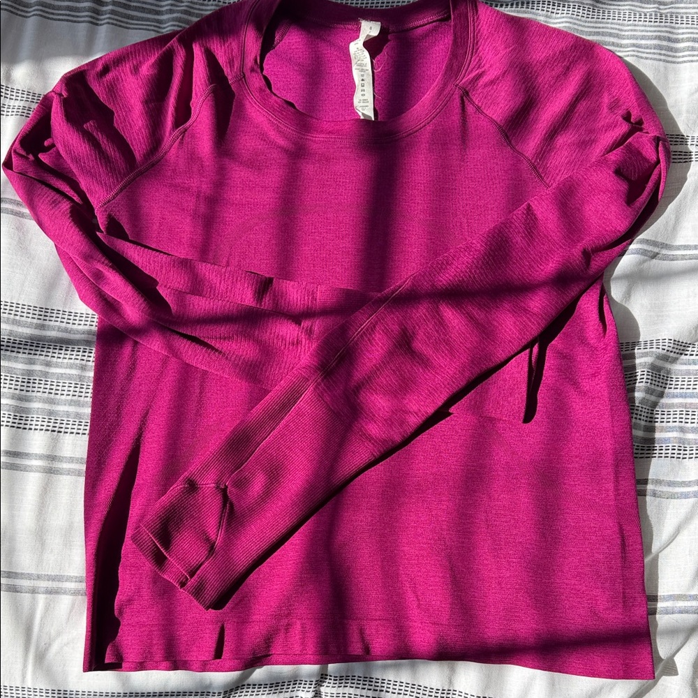 Lululemon Athletica Magenta Long Sleeve Top